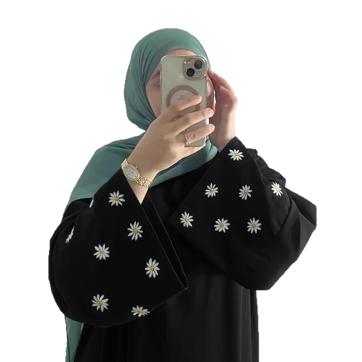 Damen elegantes Tunikakleid mit floralem Stickmuster Stalluxe