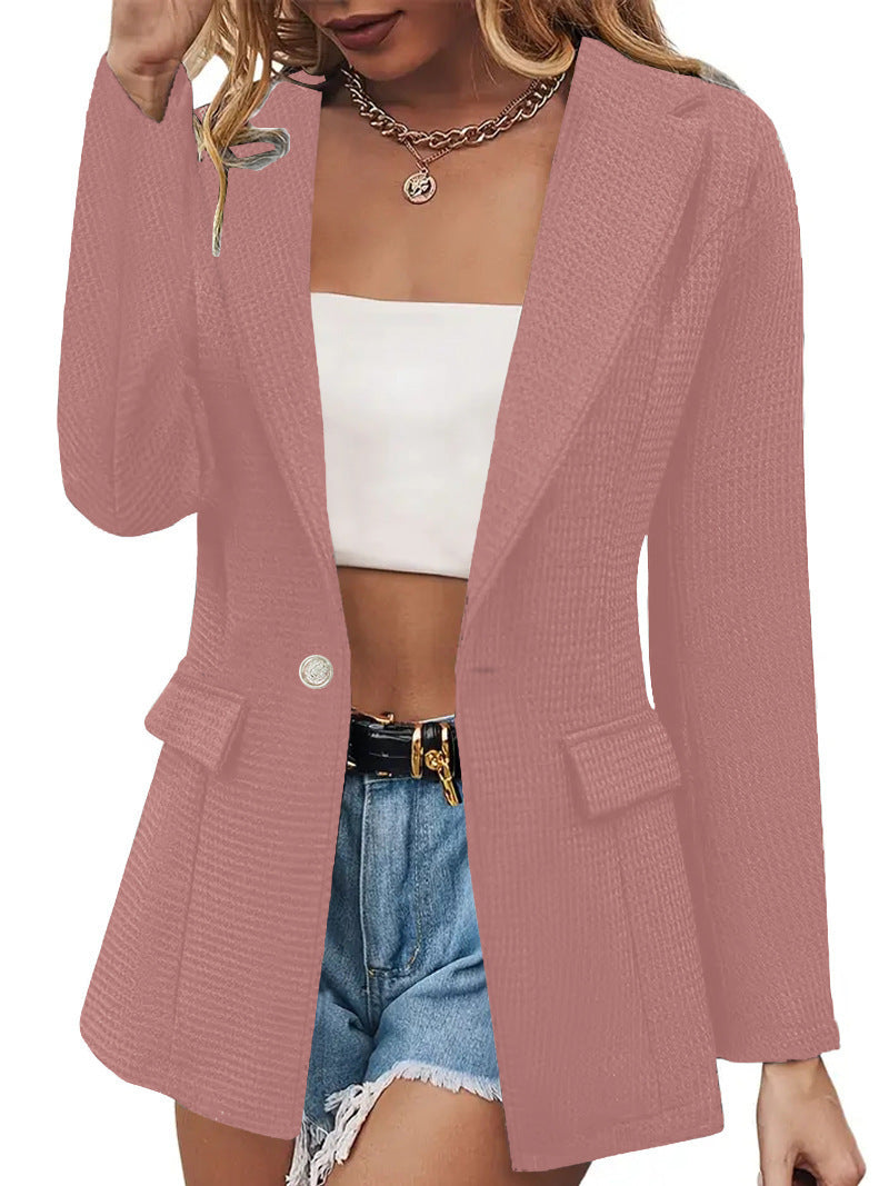 Damen stylische Blazerjacke mit strukturiertem Stoff und aufgesetzten Taschen Stalluxe