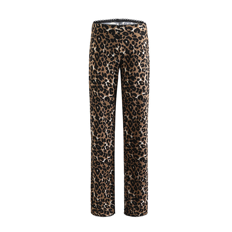 Damen Stylische Leoprint-Hosen im lässigen Schnitt Stalluxe