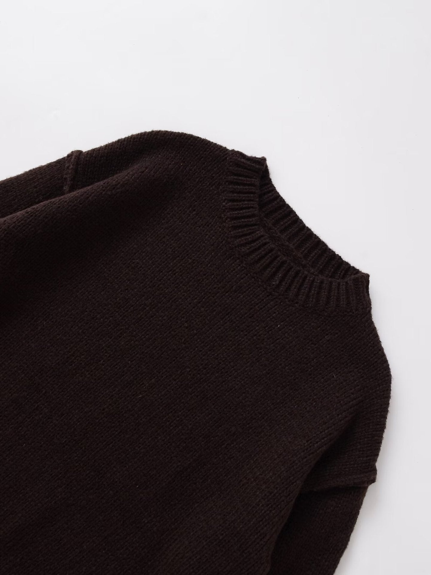 Damen lässiger Strickpullover mit Rundhalsausschnitt und überschnittenen Schultern Stalluxe