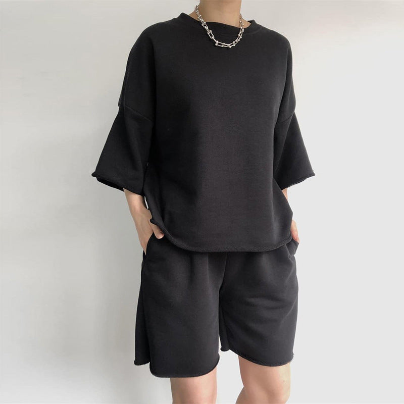 Damen lässiges Oversize Freizeit-Set mit weitem Schnitt und elastischem Bund Stalluxe