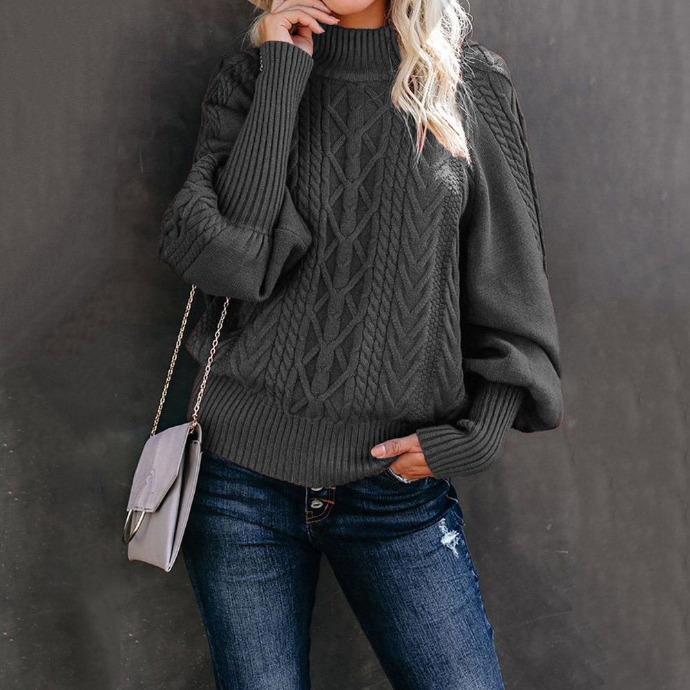 Damen Strickpullover mit hochgeschlossenem Kragen und strukturiertem Design Stalluxe