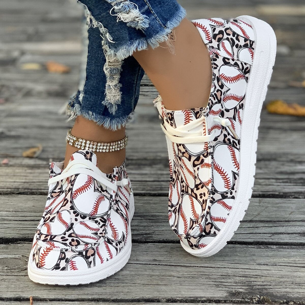 Damen Sneakers mit kreativem Baseball-Design Stalluxe