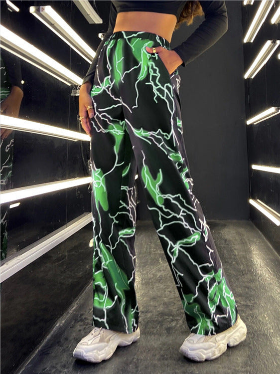 Damen stylische weite Hosen mit einzigartigem Blitzeffekt Stalluxe