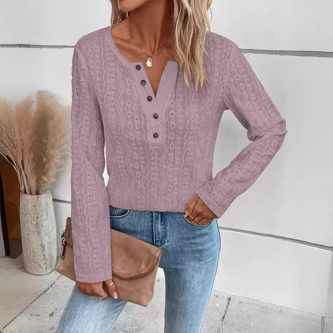 Damen Strukturierter Pullover mit Knopfdetails Stalluxe