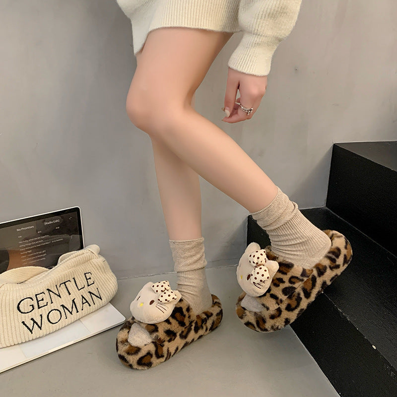 Damen Flauschige Pantoletten mit süßem Tiermotiv und rutschfester Sohle Stalluxe
