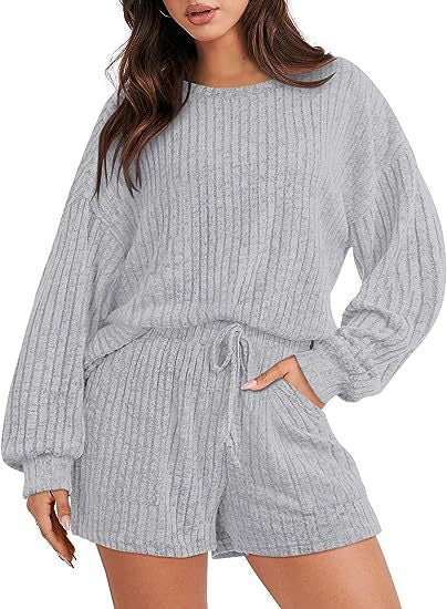 Women's Cozy Ribbed Lounge Set Stalluxe