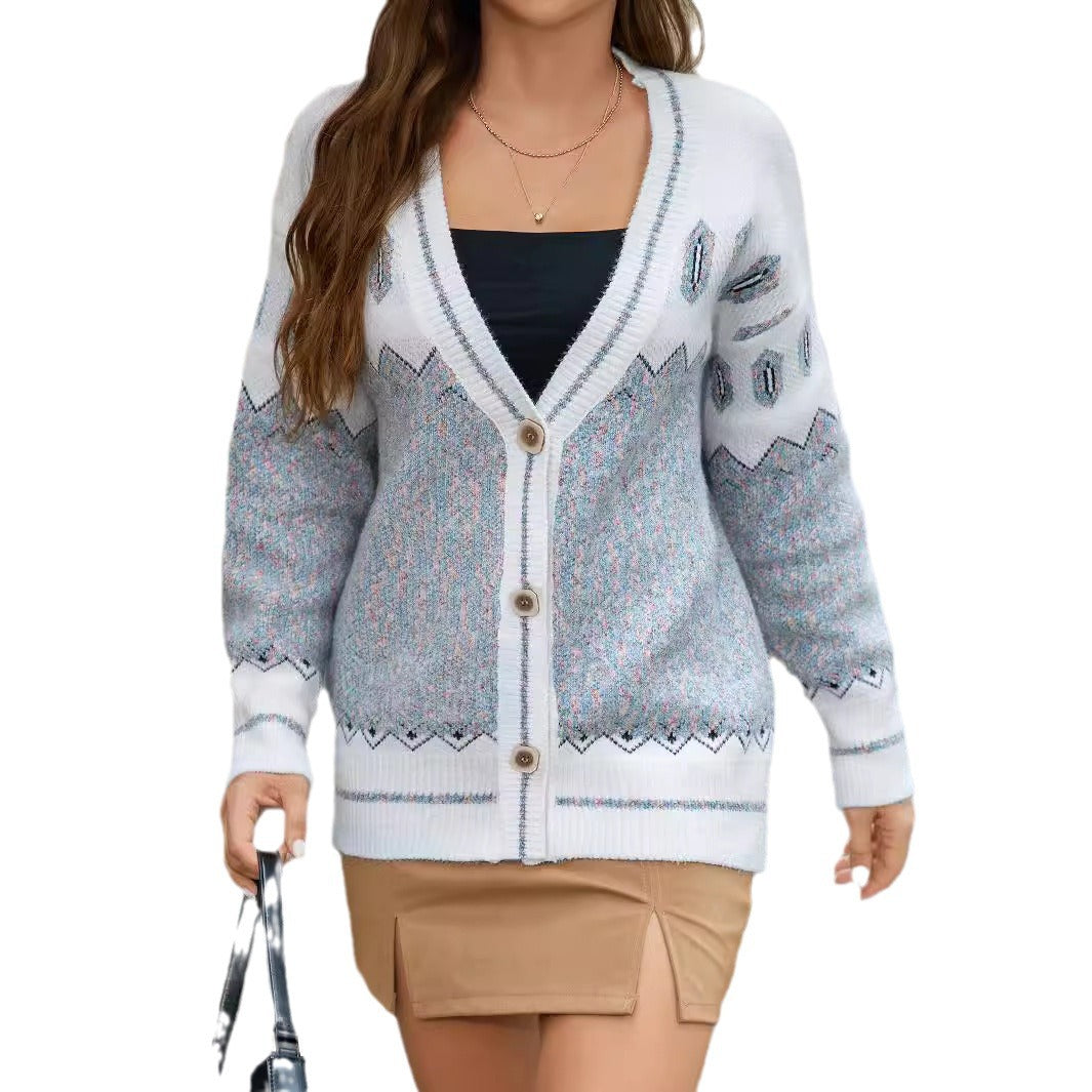Damen Strickjacke mit traditionellem Muster Stalluxe