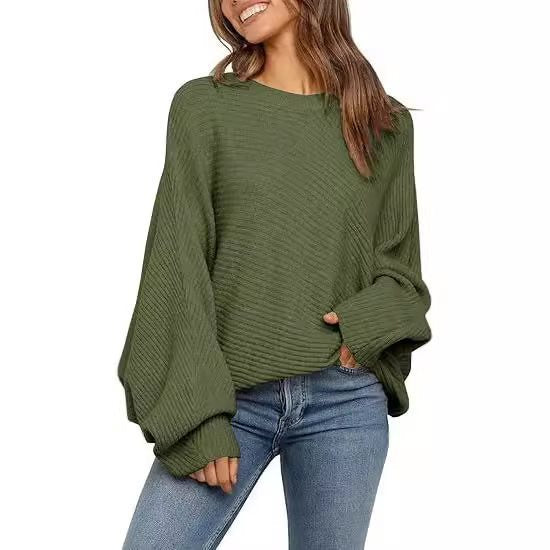 Damen Bequemer oversized Strickpullover mit weit geschnittenen Ärmeln Stalluxe