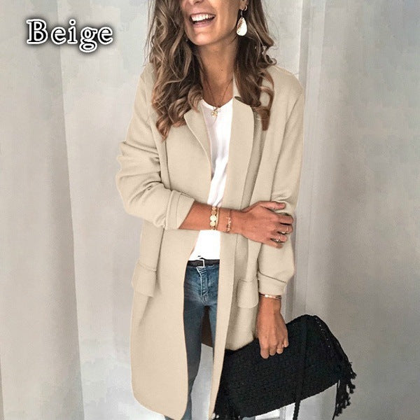 Women's Tailored Open-Front Duster Coat Stalluxe