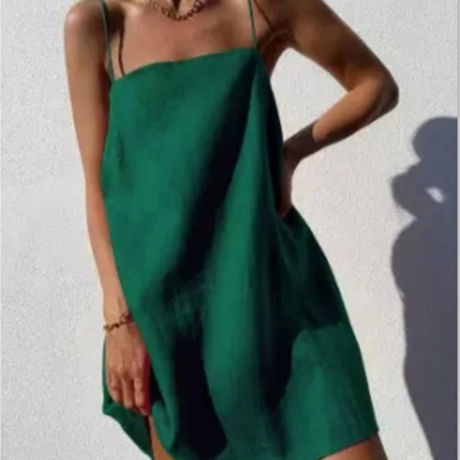 Damen lässiges Trägerkleid aus leichtem Material Stalluxe
