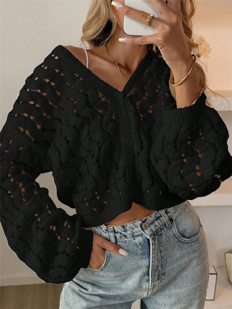 Damen Strickpullover mit einzigartigem Lochmuster und lässigem Schnitt Stalluxe