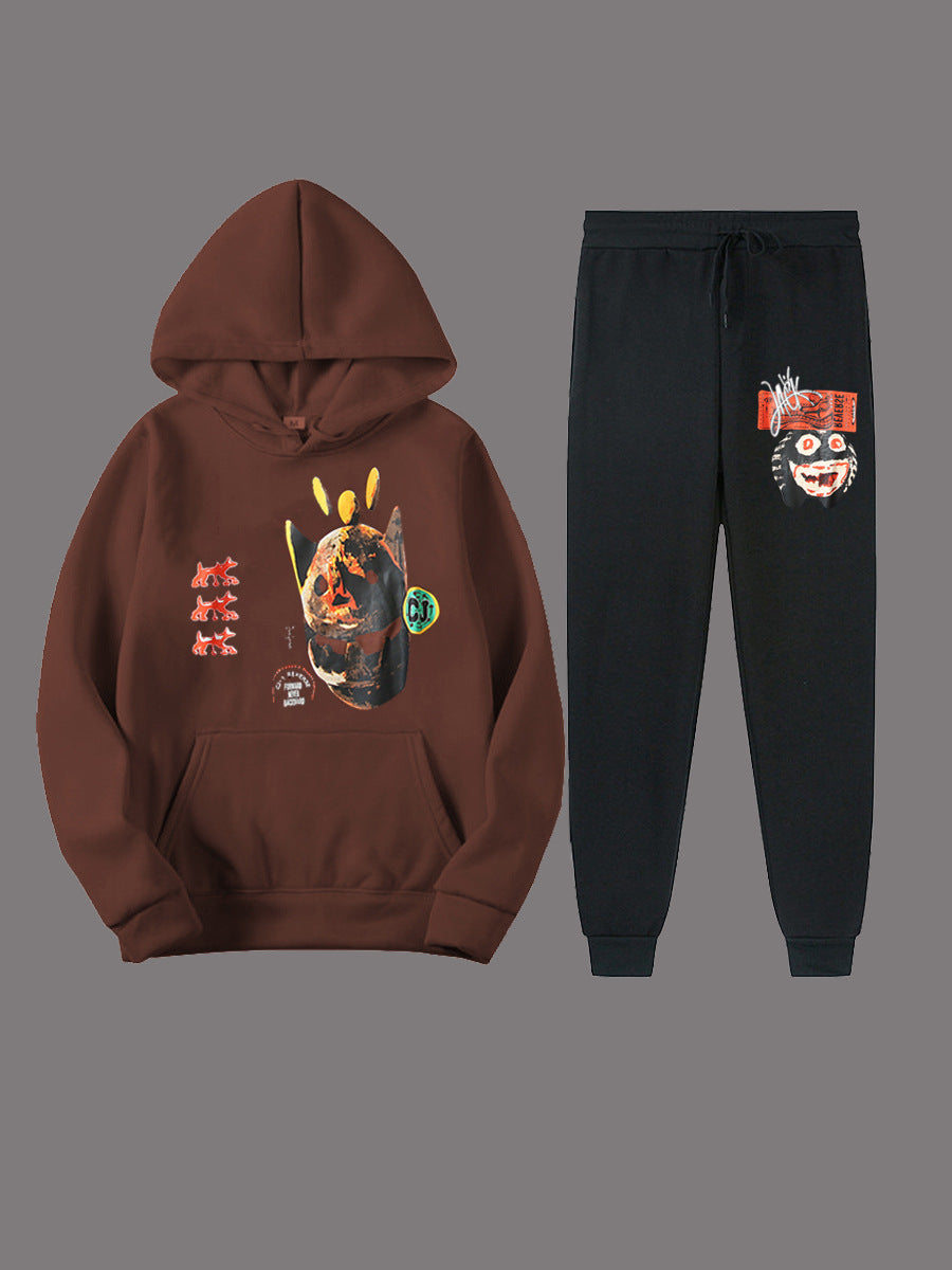 Damen Urbanes Hoodie und Jogginghose Set mit künstlerischem Druck Stalluxe