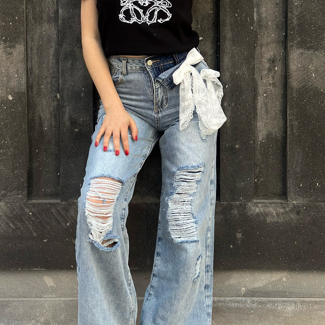 Damen destroyed Jeans im lässigen Oversized-Schnitt Stalluxe