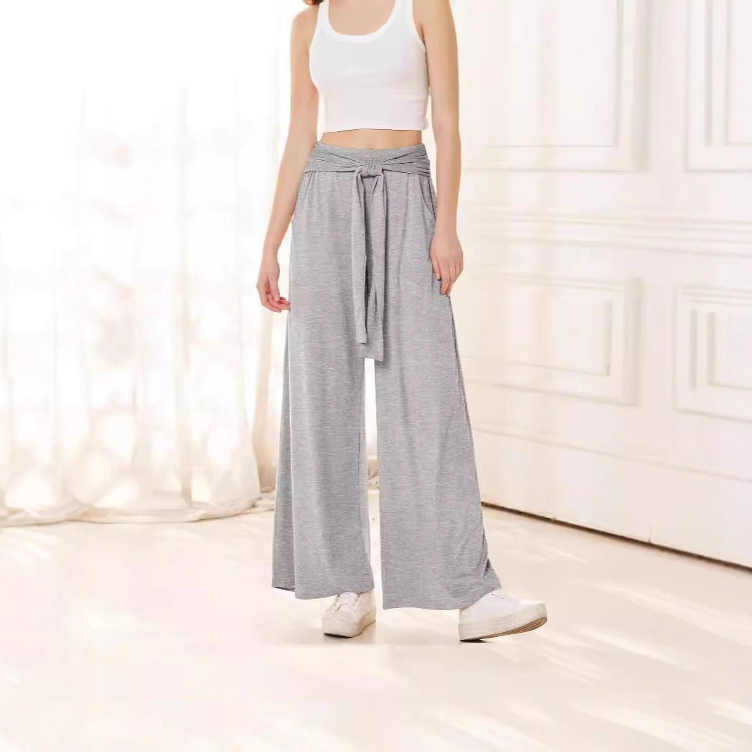 Damen Bequeme und stylische Weite Hose mit Taillengürtel Stalluxe
