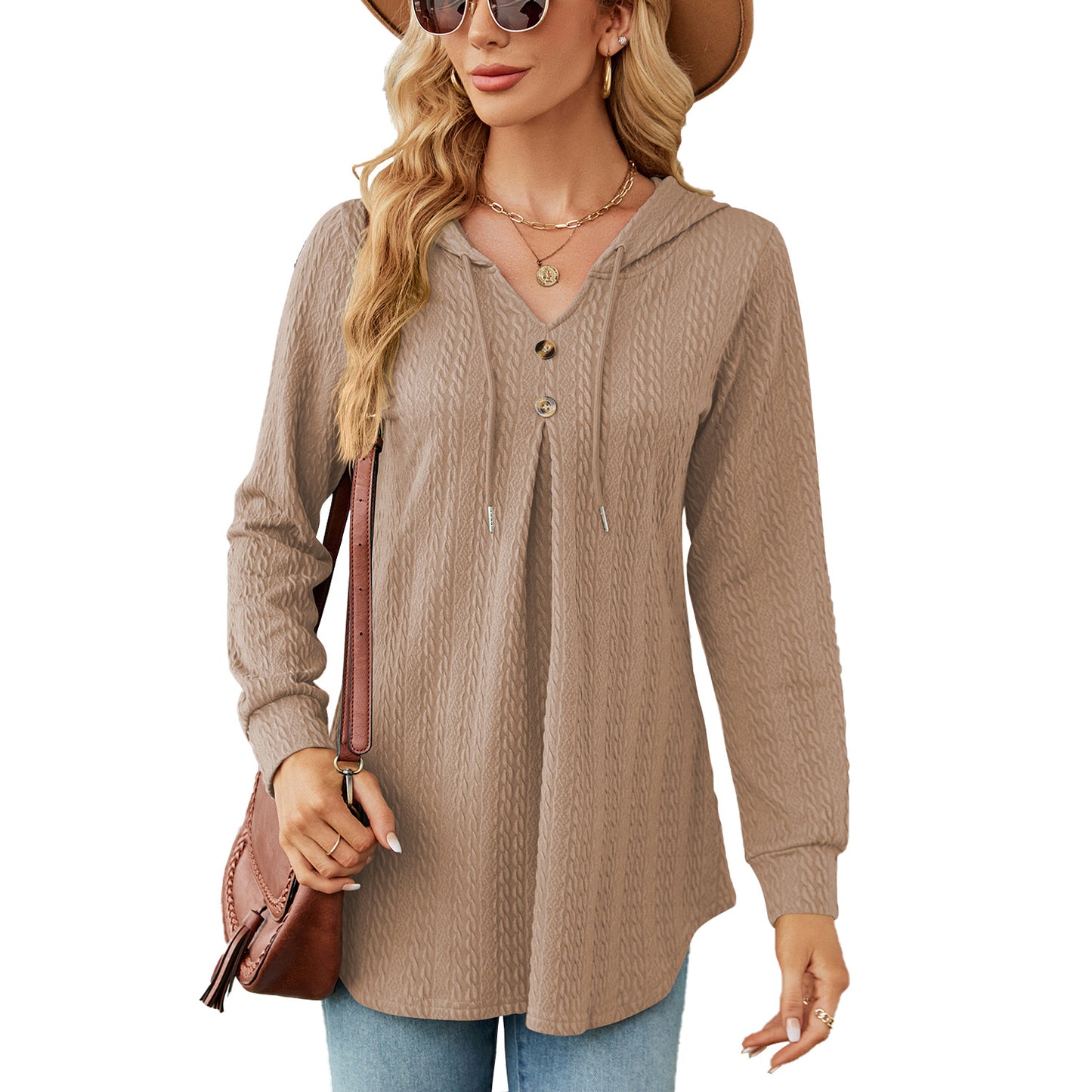 Damen Langarm Hoodie mit strukturiertem Design Stalluxe