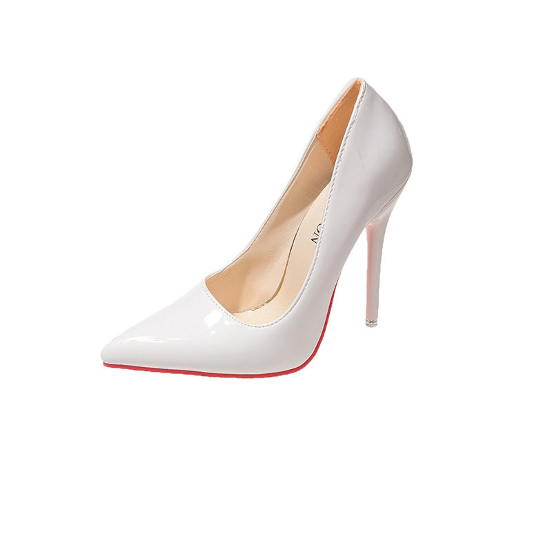 Damen Klassische High Heels mit spitz zulaufendem Design und hochglänzender Oberfläche Stalluxe