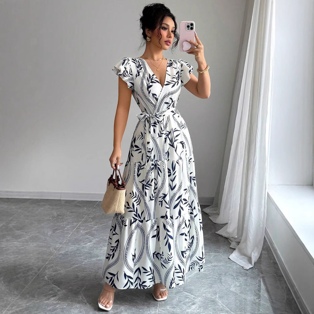 Damen Maxikleid mit floralem Muster Stalluxe