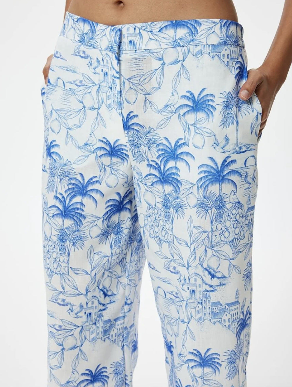 Damen Palazzo-Hose mit floralem Muster und weitem Schnitt Stalluxe