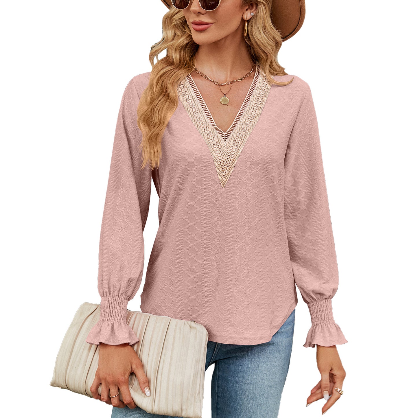 Damen Luftiges Blusenshirt mit feinem Strukturdesign Stalluxe