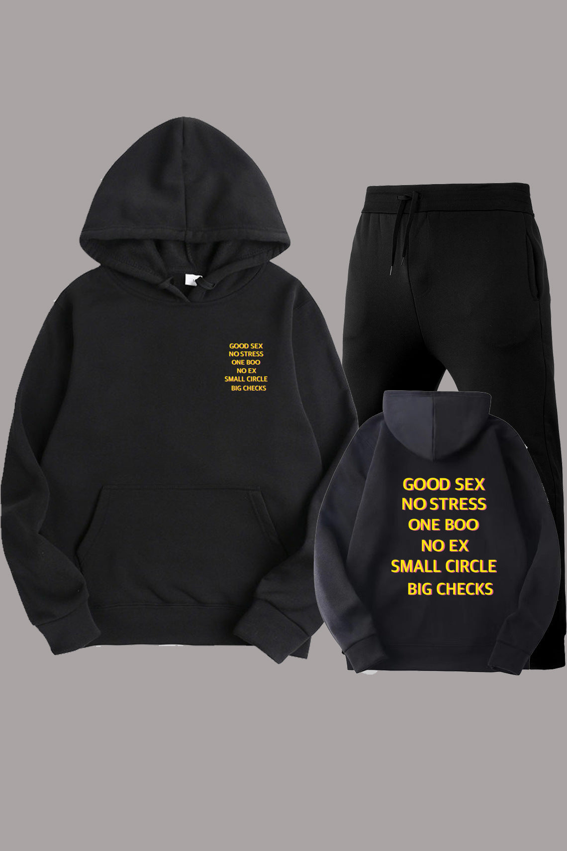 Damen Hoodie- und Jogginghose-Set mit motivierendem Schriftzug und lässigem Schnitt Stalluxe