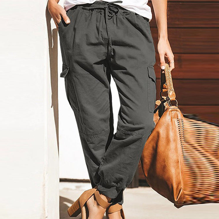 Damen Cargo-Hose mit elastischem Bund und praktischen Taschen Stalluxe