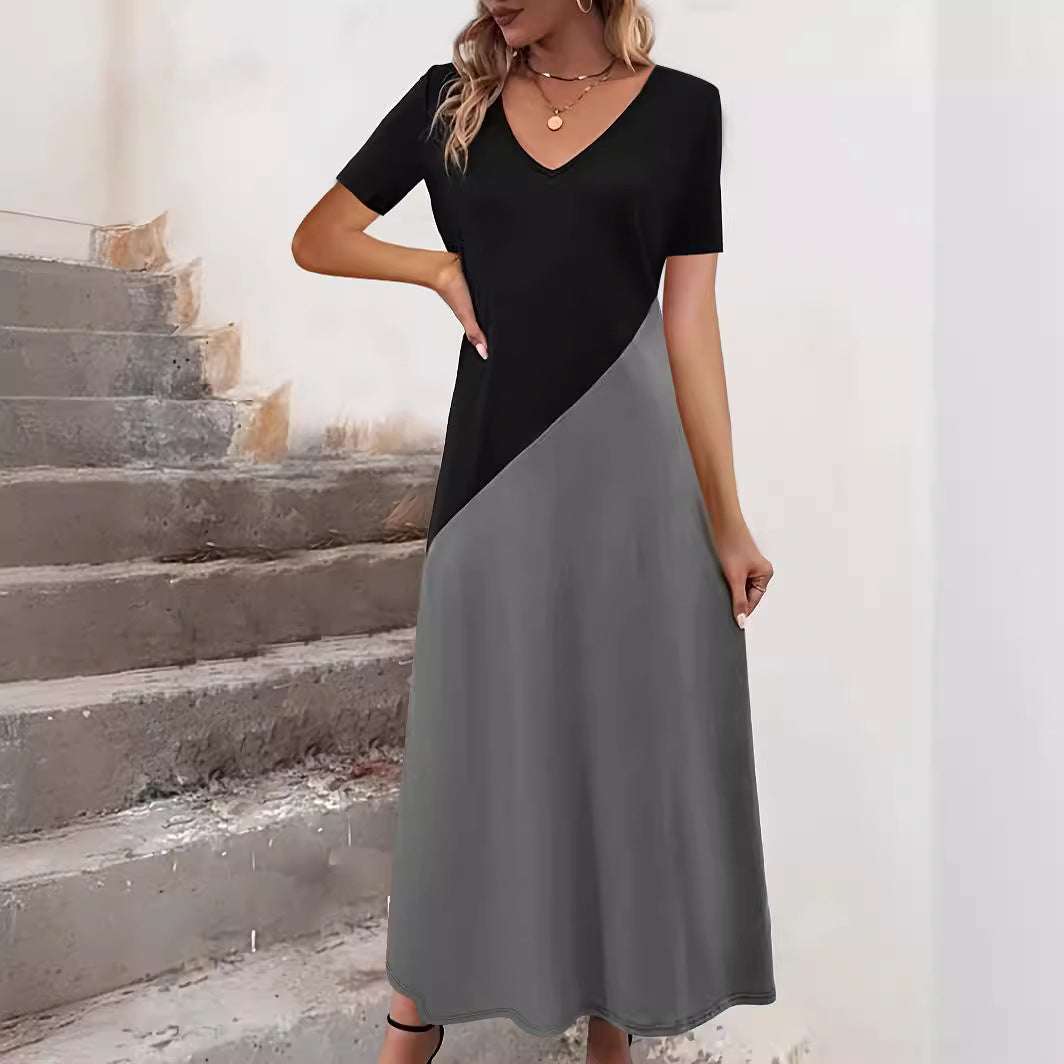 Women's Color-Block Maxi Dress Stalluxe