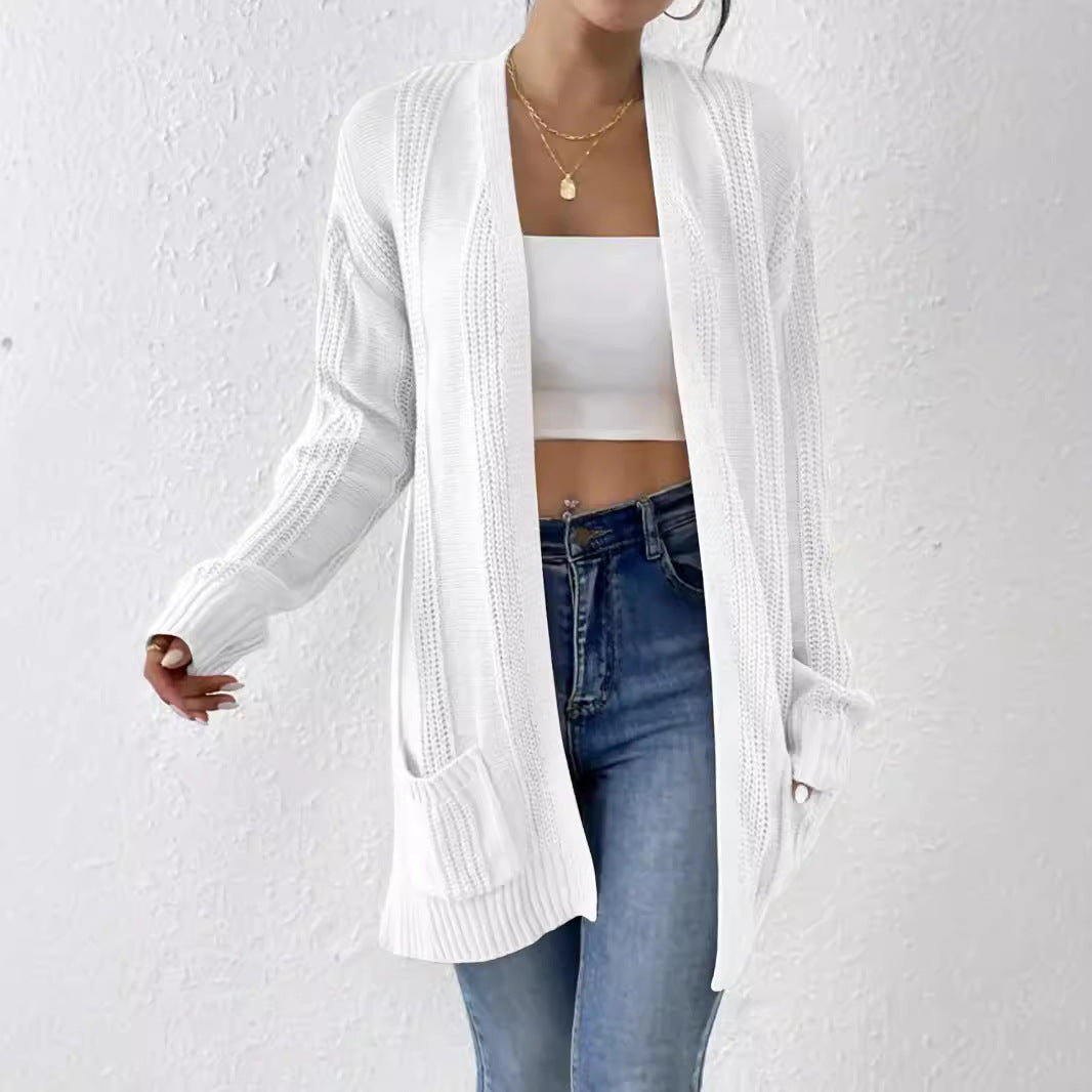 Damen Strickjacke mit offenem Design und praktischen Taschen Stalluxe