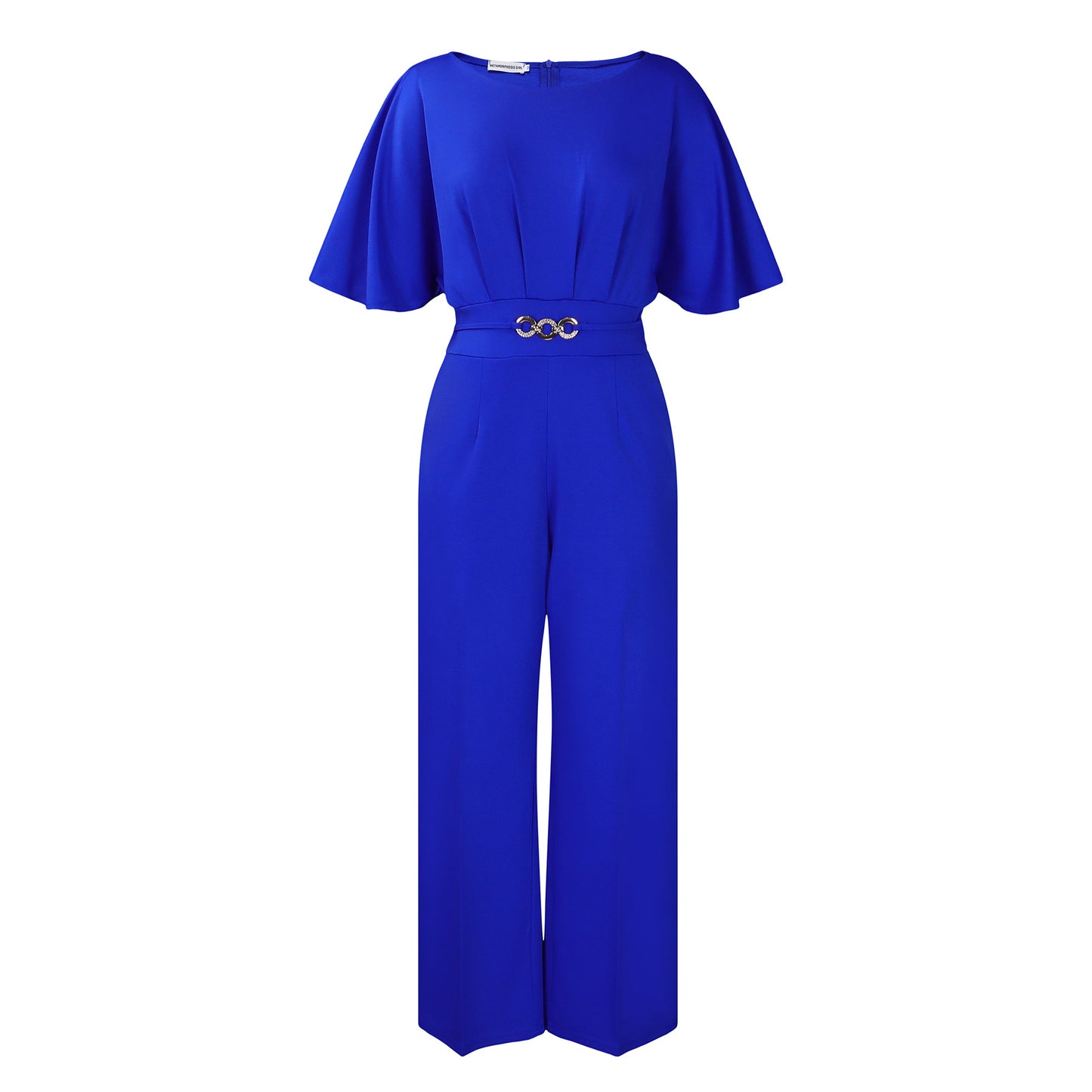 Damen Eleganter Jumpsuit mit weitem Bein und dekorativem Gürtel Stalluxe