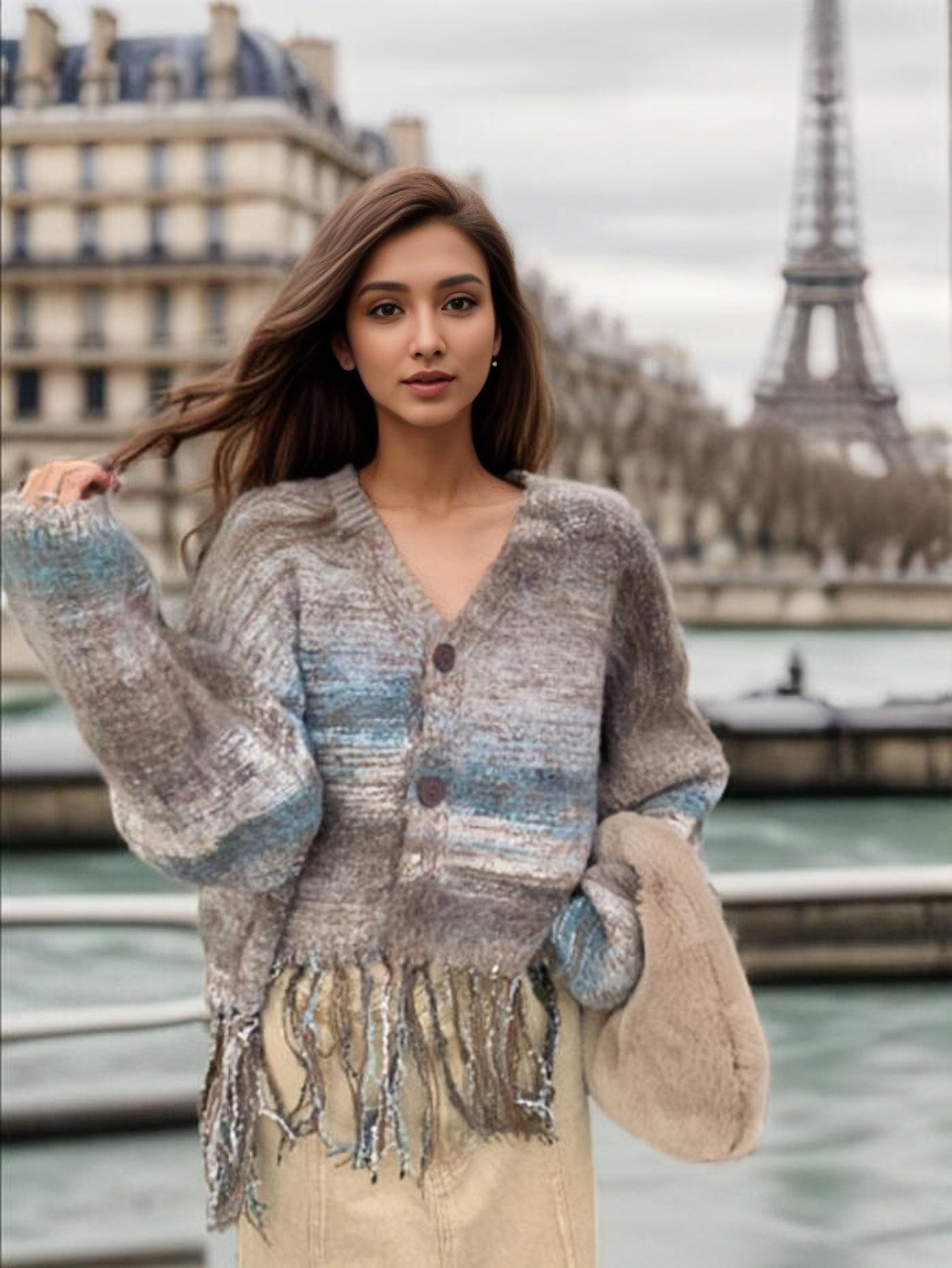 Damen Kurzer Strickjacke mit auffälligem Fransen-Design Stalluxe