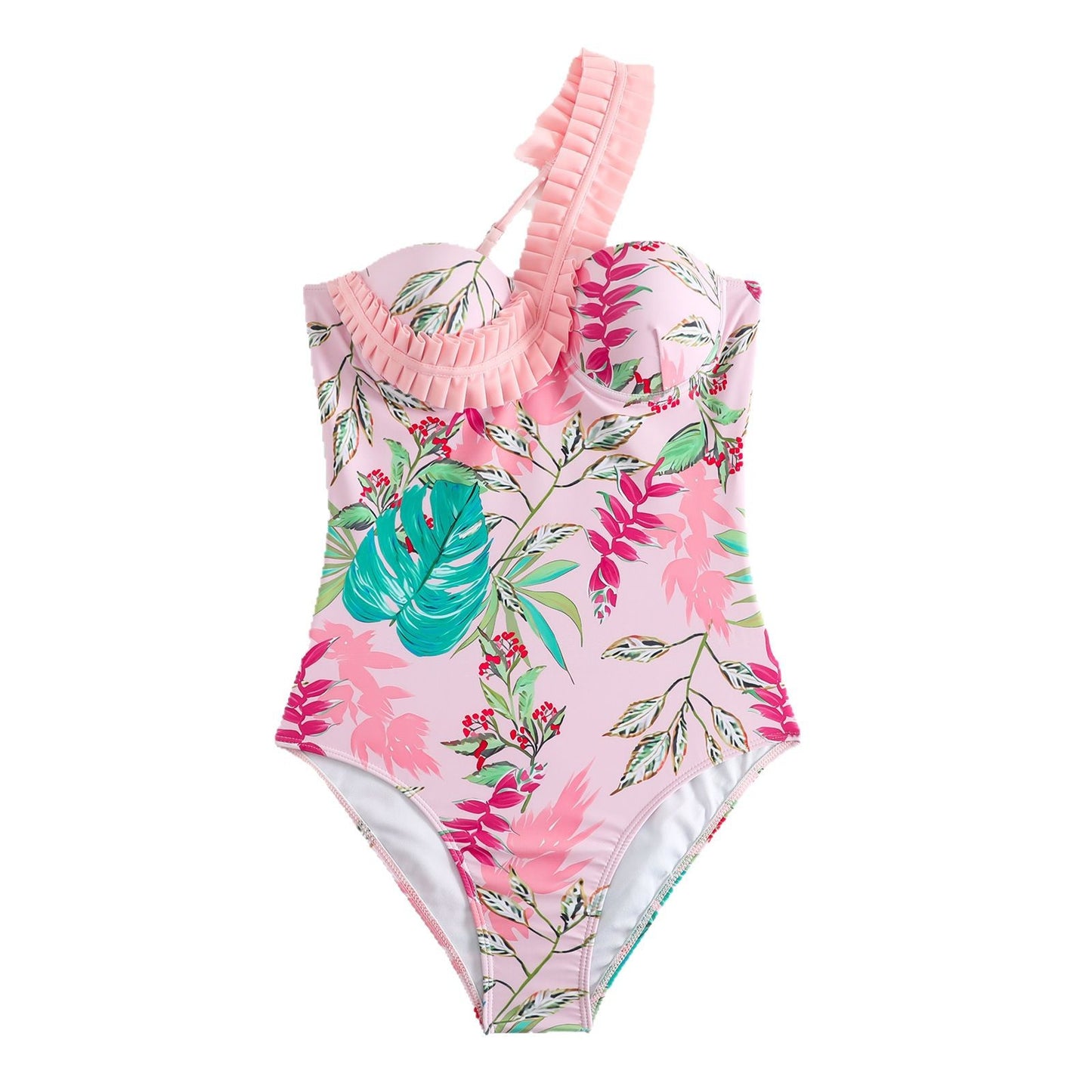 Damen Badeanzug mit raffiniertem Schleifen-Ausschnitt und floralem Maxi-Rock Stalluxe