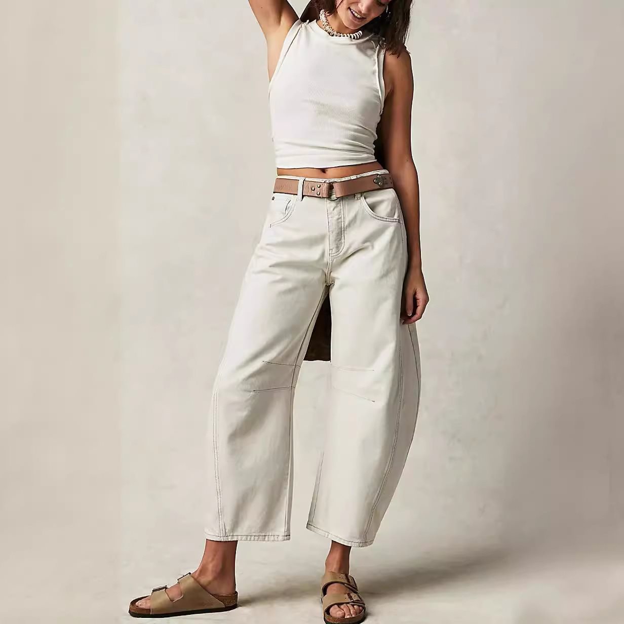 Damen Bequeme und lässige Jeans mit weitem Schnitt Stalluxe