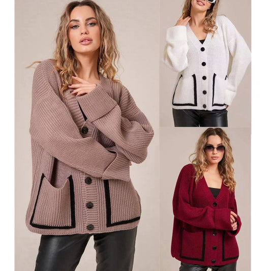 Damen Großer Strickcardigan mit dekorativen Knopfdetails und lässigem Schnitt Stalluxe