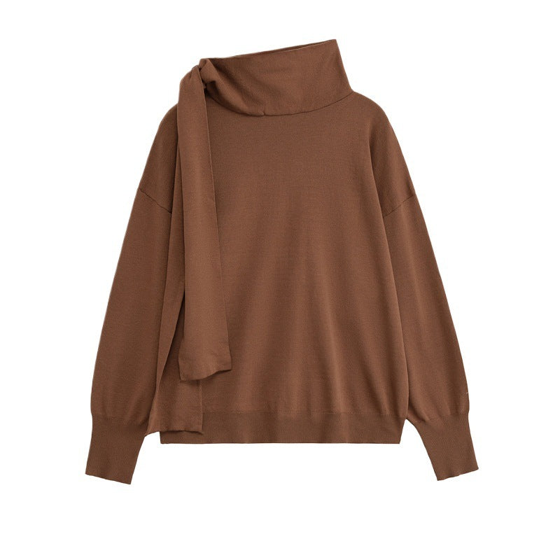 Damen modischer Pullover mit asymmetrischem Kragen Stalluxe