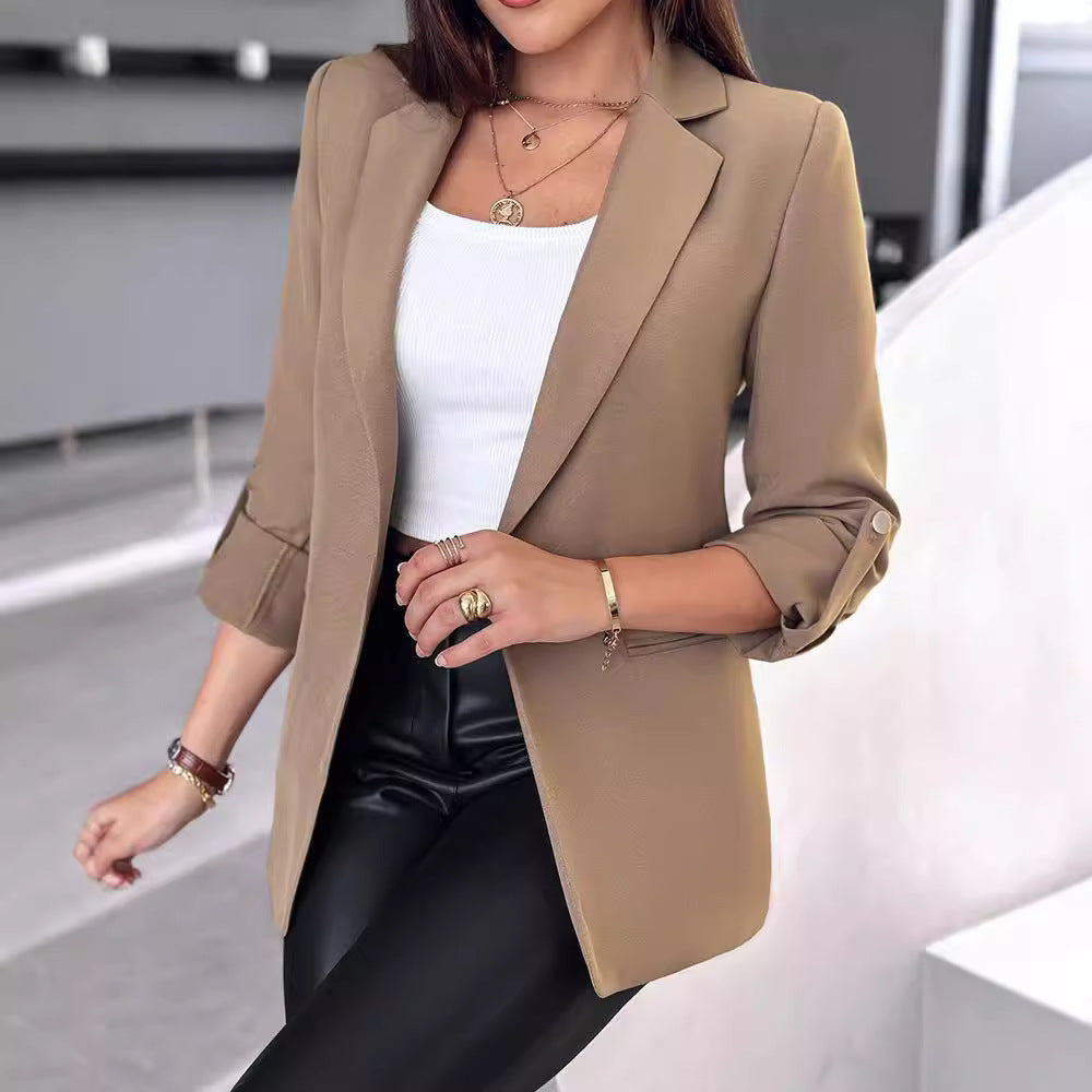 Damen elegante Blazerjacke mit modernen Knopfdetails und lockerer Passform Stalluxe