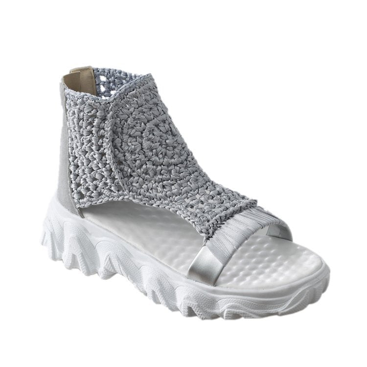 Damen modische Strandsandalen mit innovativem Keilrahmen und luftiger Strickoberfläche Stalluxe