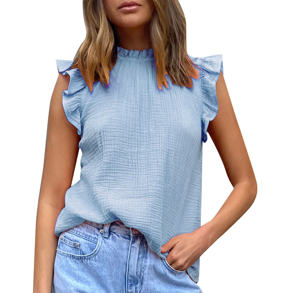 Damen lässiges Oberteil mit Rüschendetails und leichtem Material Stalluxe