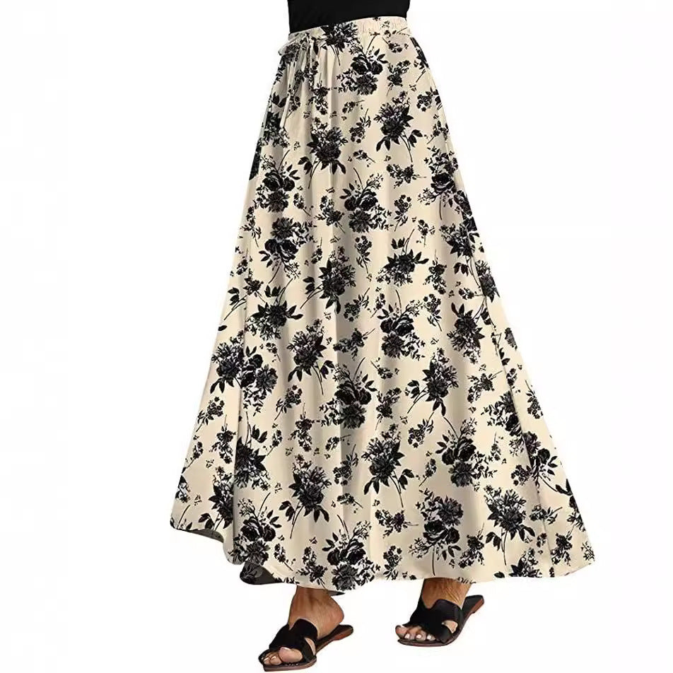 Damen Maxirock mit elastischem Taillenbund und floralem Design Stalluxe