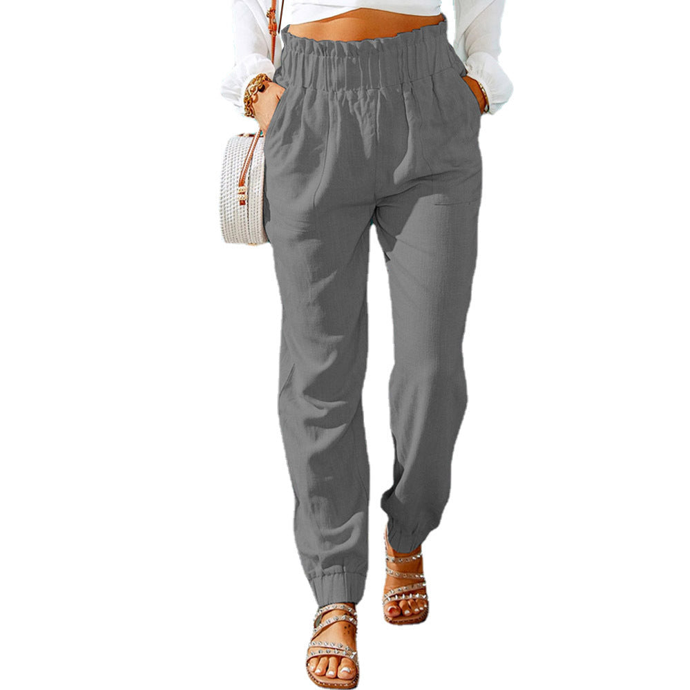 Damen Bequeme und elegante Sommerhose mit elastischem Bund und praktischen Taschen Stalluxe