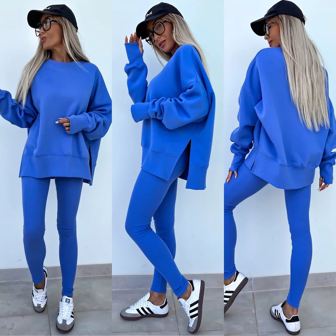 Damen Oversized Sweatshirt mit hoch geschnittenen Leggings Stalluxe