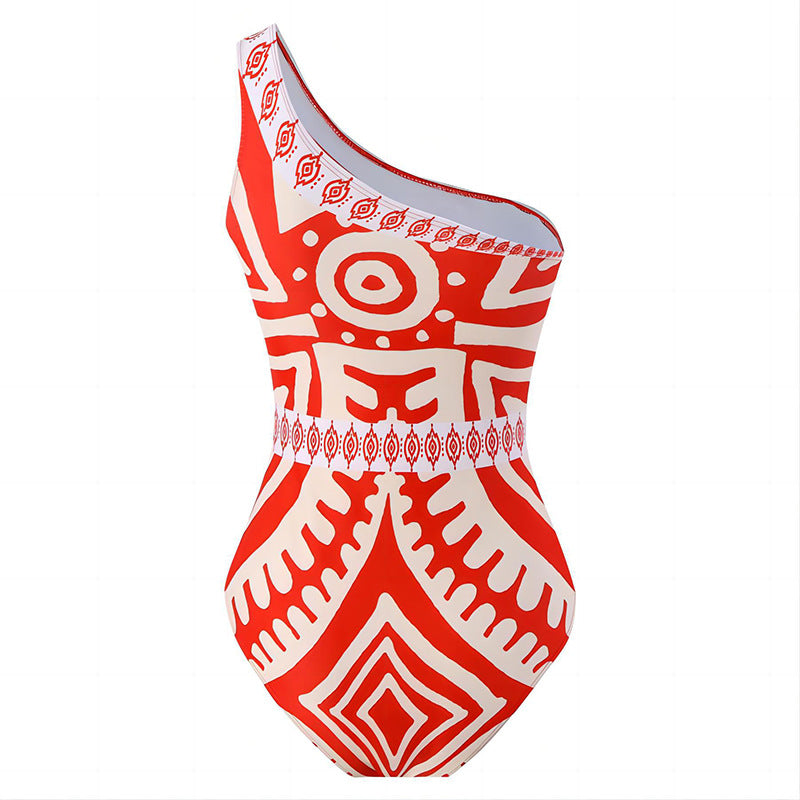 Damen Einteiler Badeanzug mit asymmetrischem Design und lässiger Strandhose Stalluxe