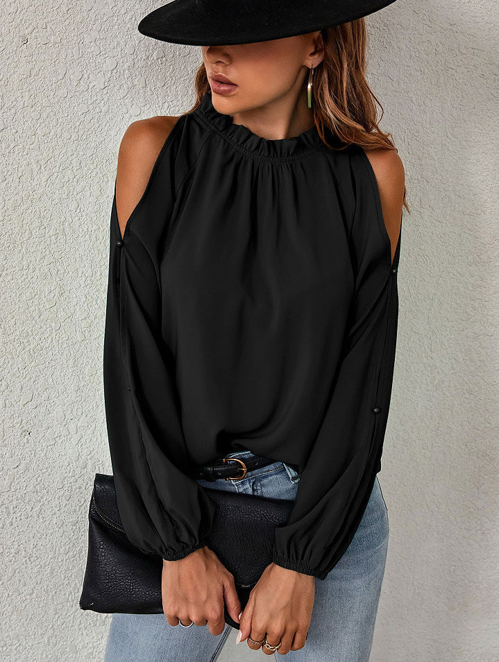 Women's Cold-Shoulder Blouse Stalluxe