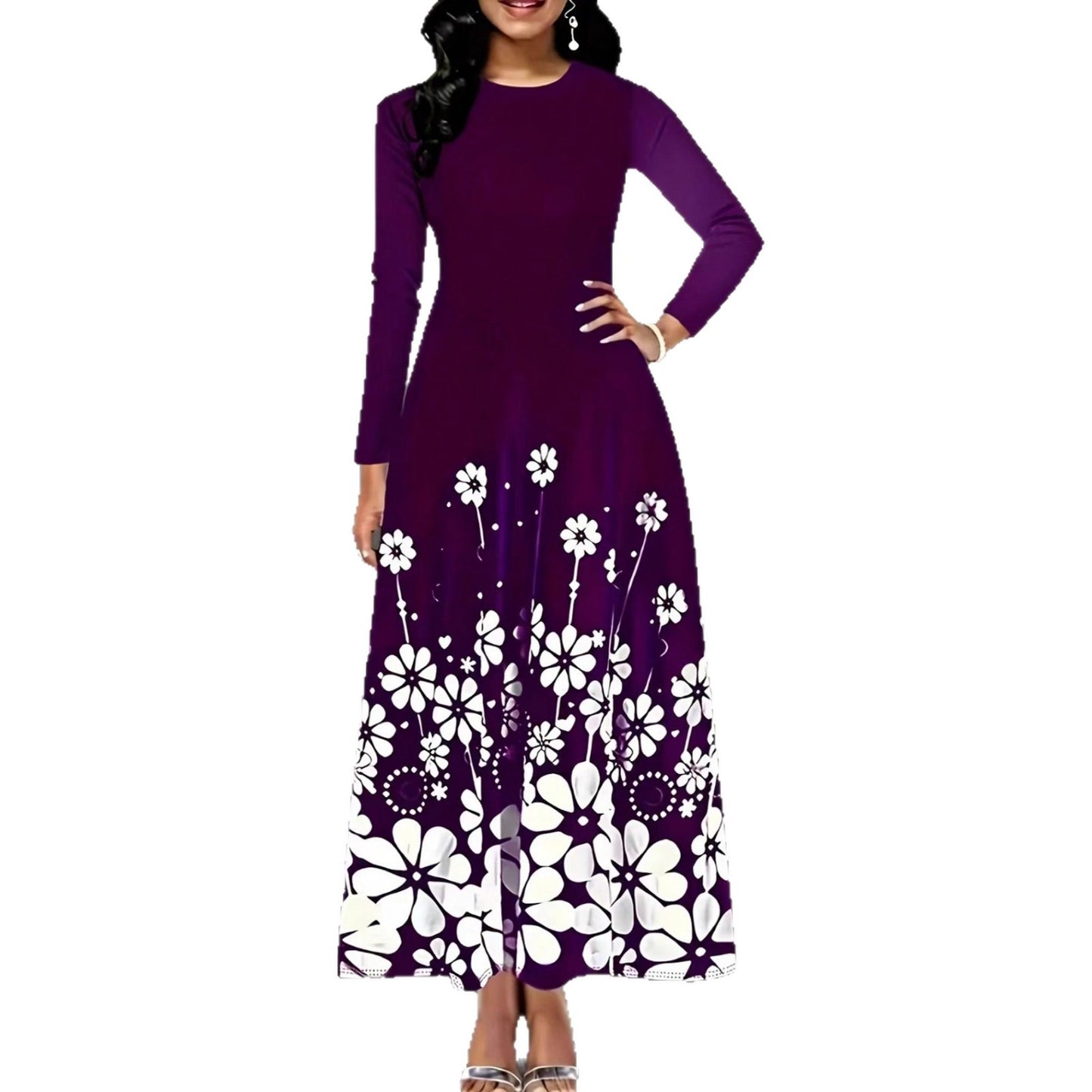 Damen Maxikleid mit floralem Design und praktischen Seitentaschen Stalluxe
