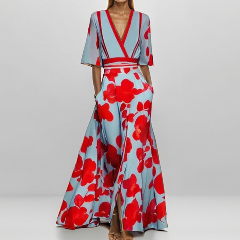 Damen Maxikleid mit floralem Design Stalluxe