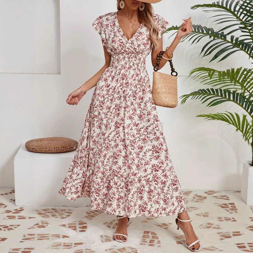Damen Maxikleid mit floralem Muster Stalluxe