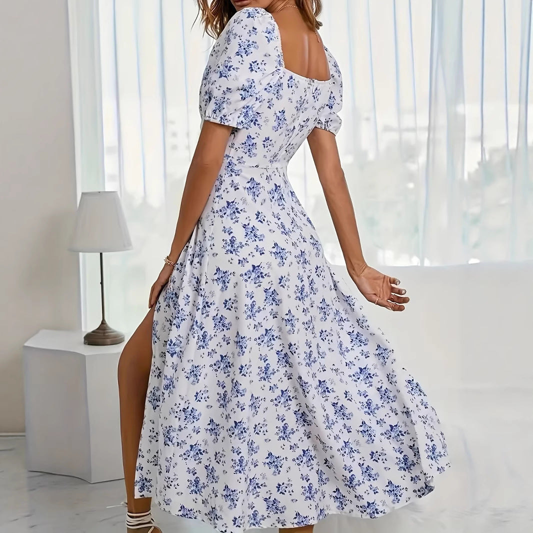 Damen Sommerliches Maxikleid mit Blumenmuster und schulterfreien Ärmeln Stalluxe