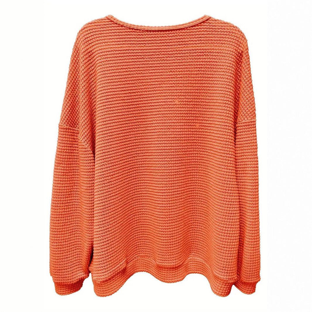 Damen lässiger Strickpullover mit weitem Schnitt und elastischen Bündchen Stalluxe