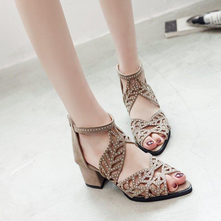 Damen Glamouröse Strass-Sandalen mit Blockabsatz Stalluxe