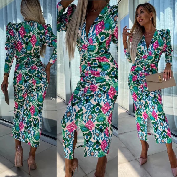 Damen Maxikleid mit raffinierten Rüschendetails Stalluxe