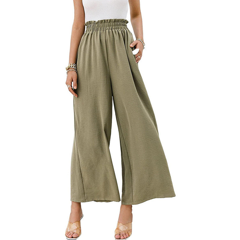 Damen Weite Palazzo-Hose mit elastischem Bund Stalluxe